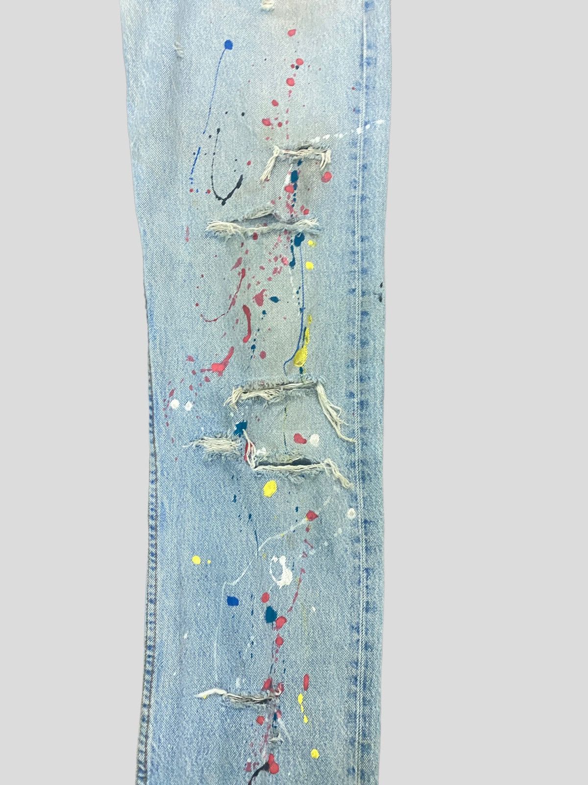 Levi's VINTAGE 90s Levi's 501 PAINT SPLASHED VERY DISTRESSED DENIM Size US 29 - 7 Thumbnail