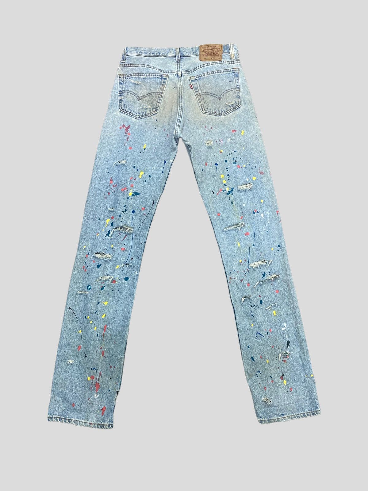 Levi's VINTAGE 90s Levi's 501 PAINT SPLASHED VERY DISTRESSED DENIM Size US 29 - 2 Thumbnail
