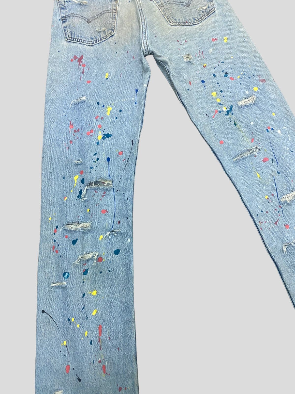 Levi's VINTAGE 90s Levi's 501 PAINT SPLASHED VERY DISTRESSED DENIM Size US 29 - 15 Thumbnail