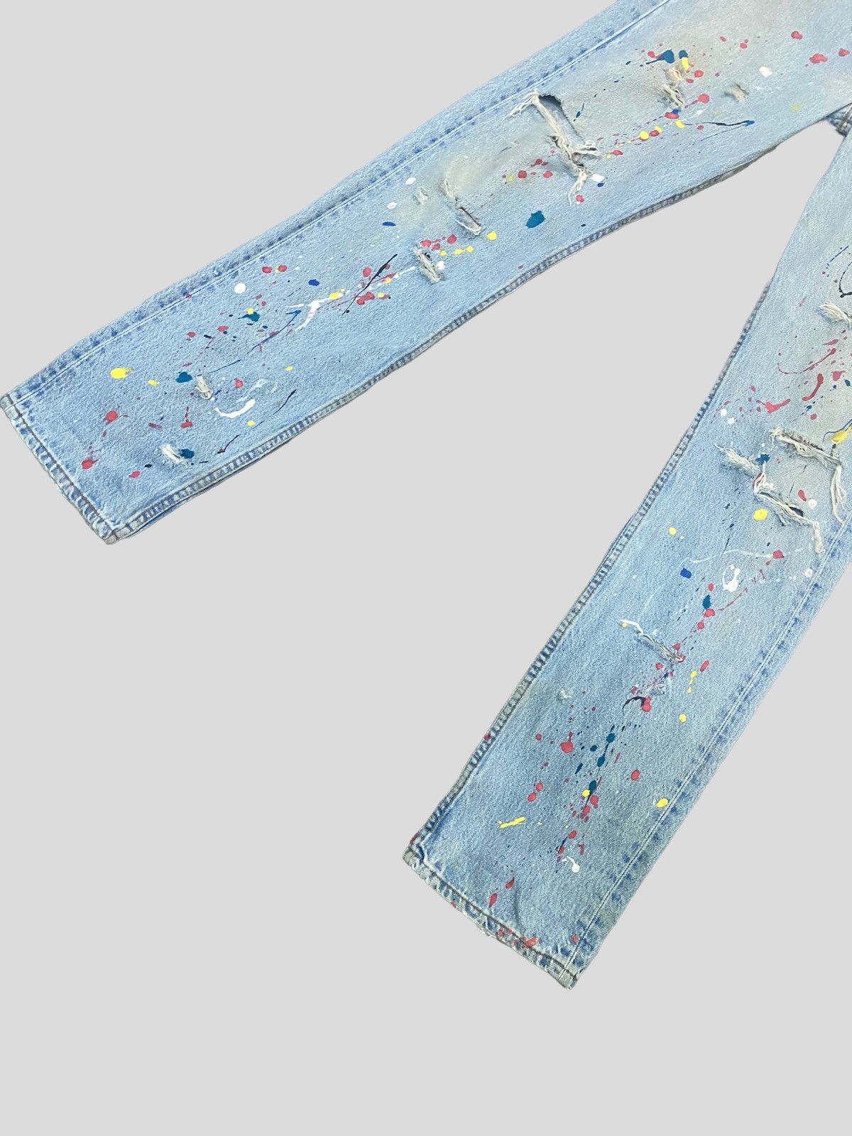 Levi's VINTAGE 90s Levi's 501 PAINT SPLASHED VERY DISTRESSED DENIM Size US 29 - 6 Thumbnail