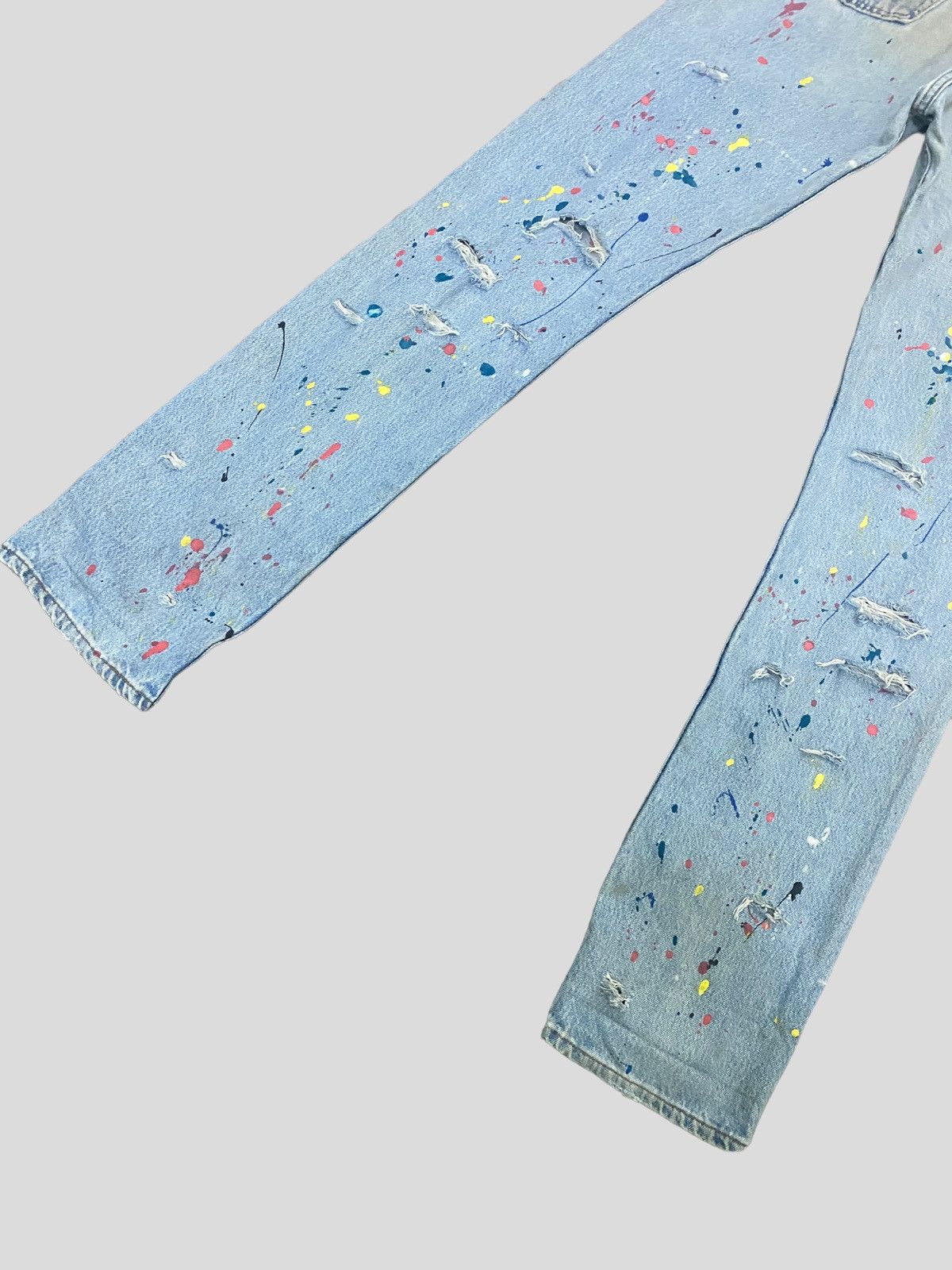 Levi's VINTAGE 90s Levi's 501 PAINT SPLASHED VERY DISTRESSED DENIM Size US 29 - 13 Thumbnail