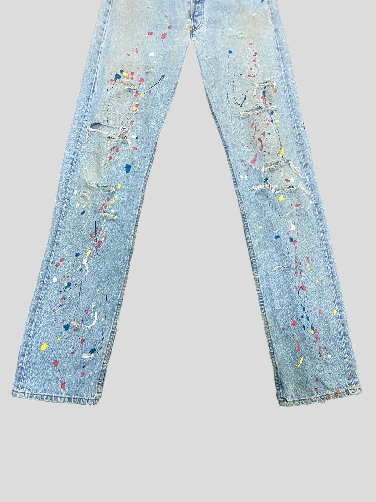 Levi's VINTAGE 90s Levi's 501 PAINT SPLASHED VERY DISTRESSED DENIM Size US 29 - 4 Thumbnail