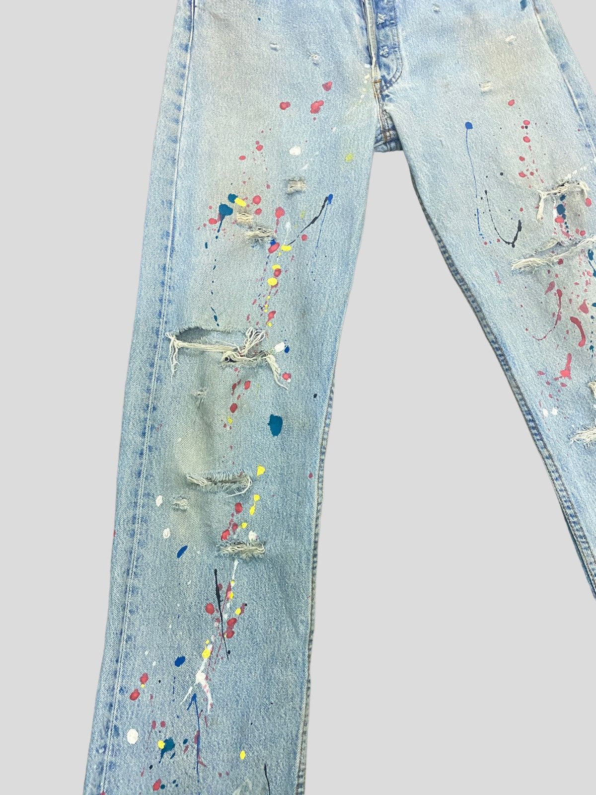Levi's VINTAGE 90s Levi's 501 PAINT SPLASHED VERY DISTRESSED DENIM Size US 29 - 8 Thumbnail