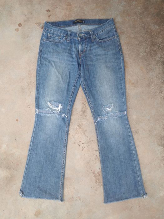 Vintage Vintage Levi's Jeans 524 Cropped Flared Distressed Denim | Grailed