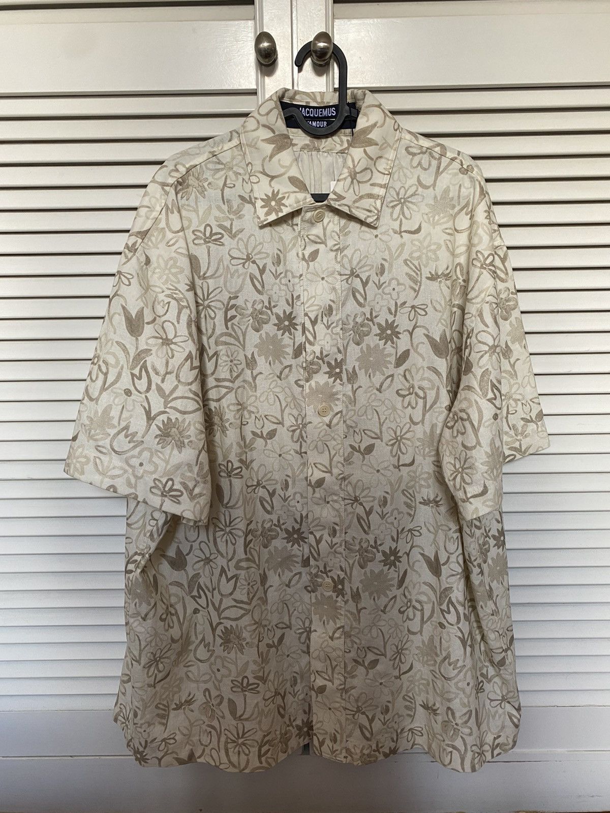 Jacquemus Moisson Oversized Floral-Print Cotton and Linen-Blend Shirt Size US M / EU 48-50 / 2 - 1 Thumbnail