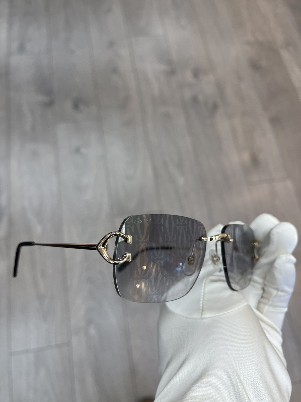 Cartier Cartier Big C Decor Gold Sunglasses Size ONE SIZE - 4 Thumbnail