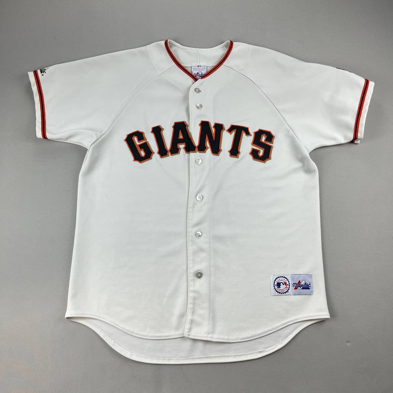 Vintage San Francisco Giants Pinstripe Baseball Jersey Majestic Made in USA  SZ L