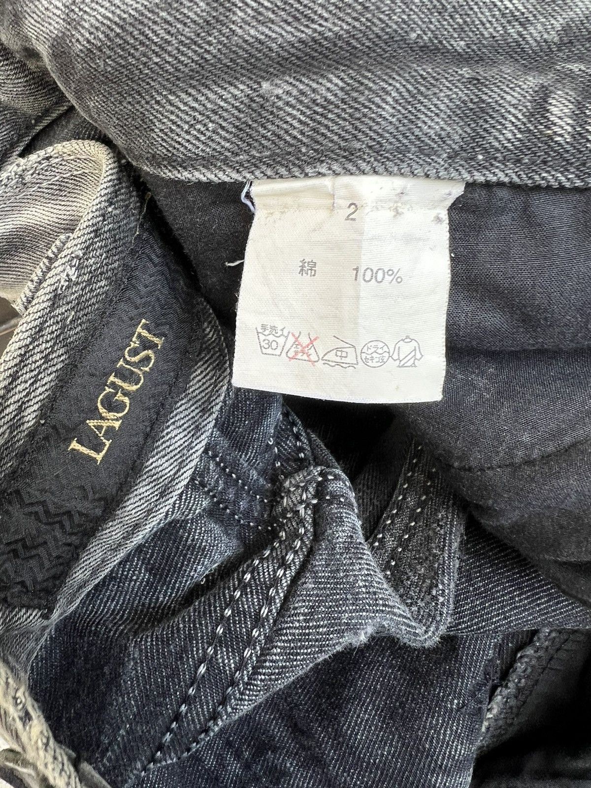 Vintage Vintage LAGUST Japan Dirty Sun Faded Black Denim Flare Jeans Size US 29 - 24 Thumbnail