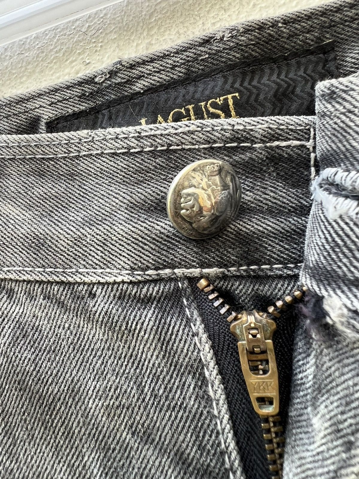 Vintage Vintage LAGUST Japan Dirty Sun Faded Black Denim Flare Jeans Size US 29 - 7 Thumbnail