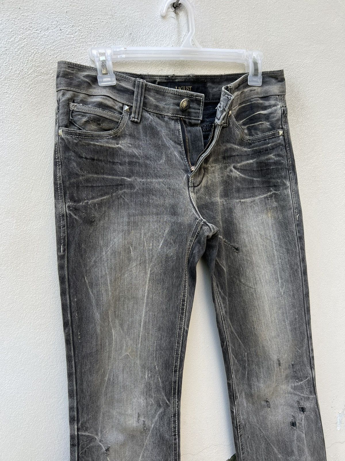 Vintage Vintage LAGUST Japan Dirty Sun Faded Black Denim Flare Jeans Size US 29 - 8 Thumbnail