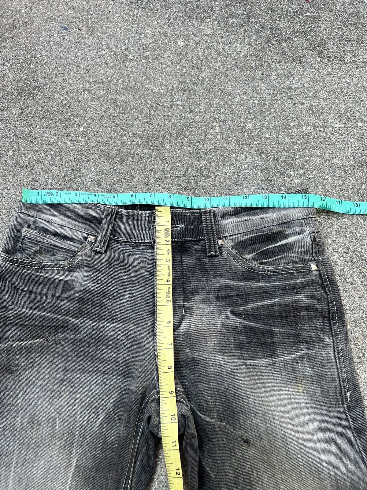 Vintage Vintage LAGUST Japan Dirty Sun Faded Black Denim Flare Jeans Size US 29 - 2 Thumbnail