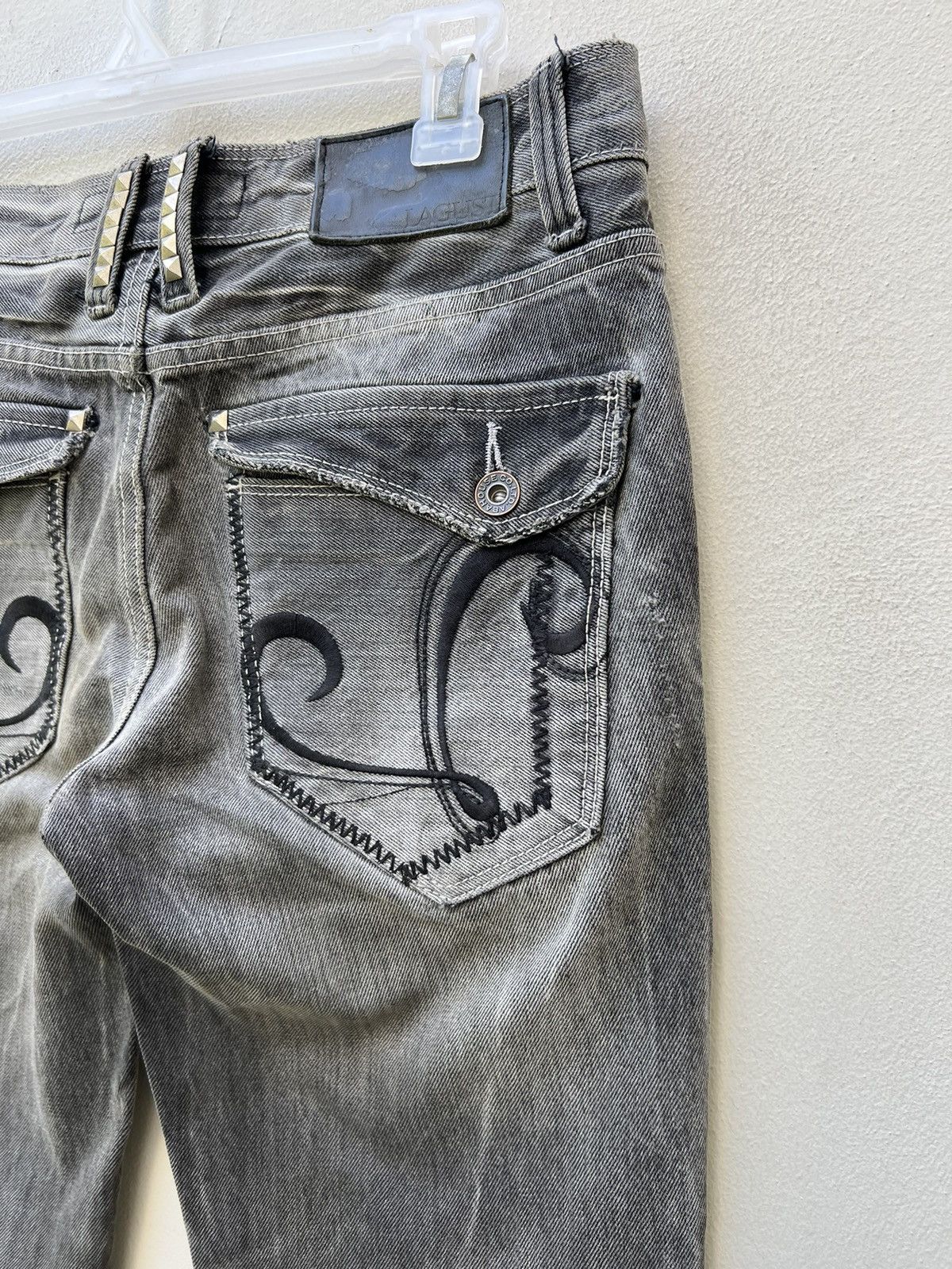 Vintage Vintage LAGUST Japan Dirty Sun Faded Black Denim Flare Jeans Size US 29 - 21 Thumbnail