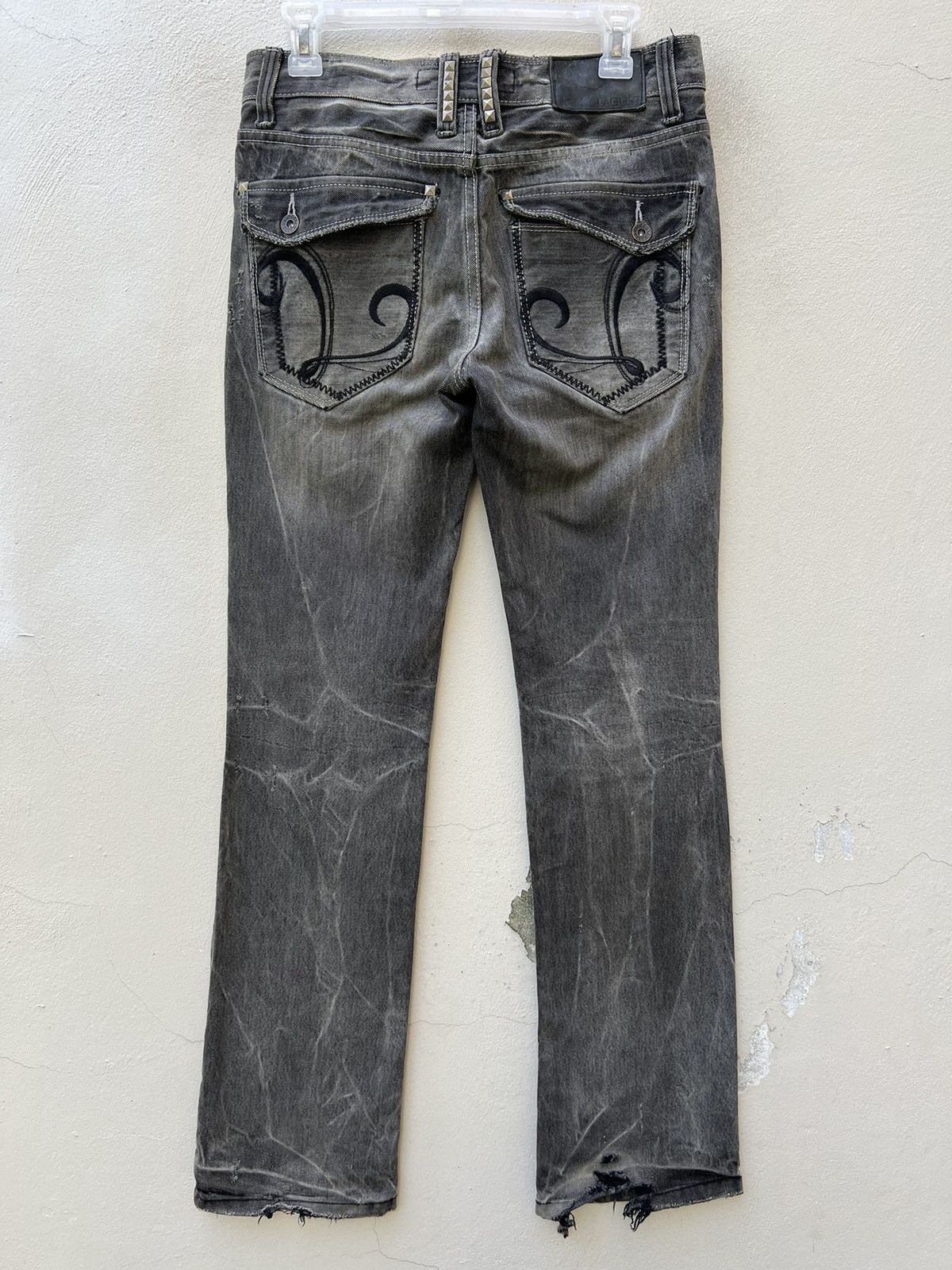 Vintage Vintage LAGUST Japan Dirty Sun Faded Black Denim Flare Jeans Size US 29 - 16 Thumbnail