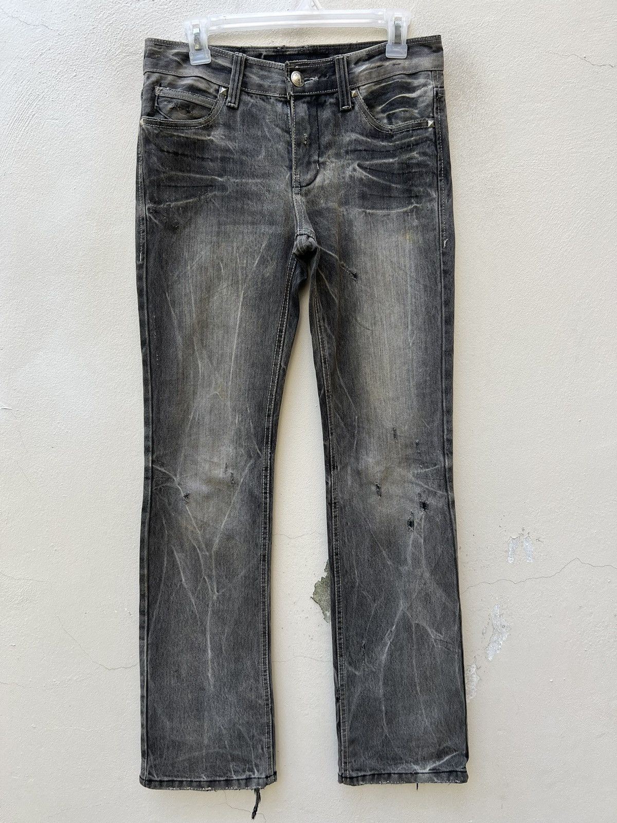 Vintage Vintage LAGUST Japan Dirty Sun Faded Black Denim Flare Jeans Size US 29 - 6 Thumbnail