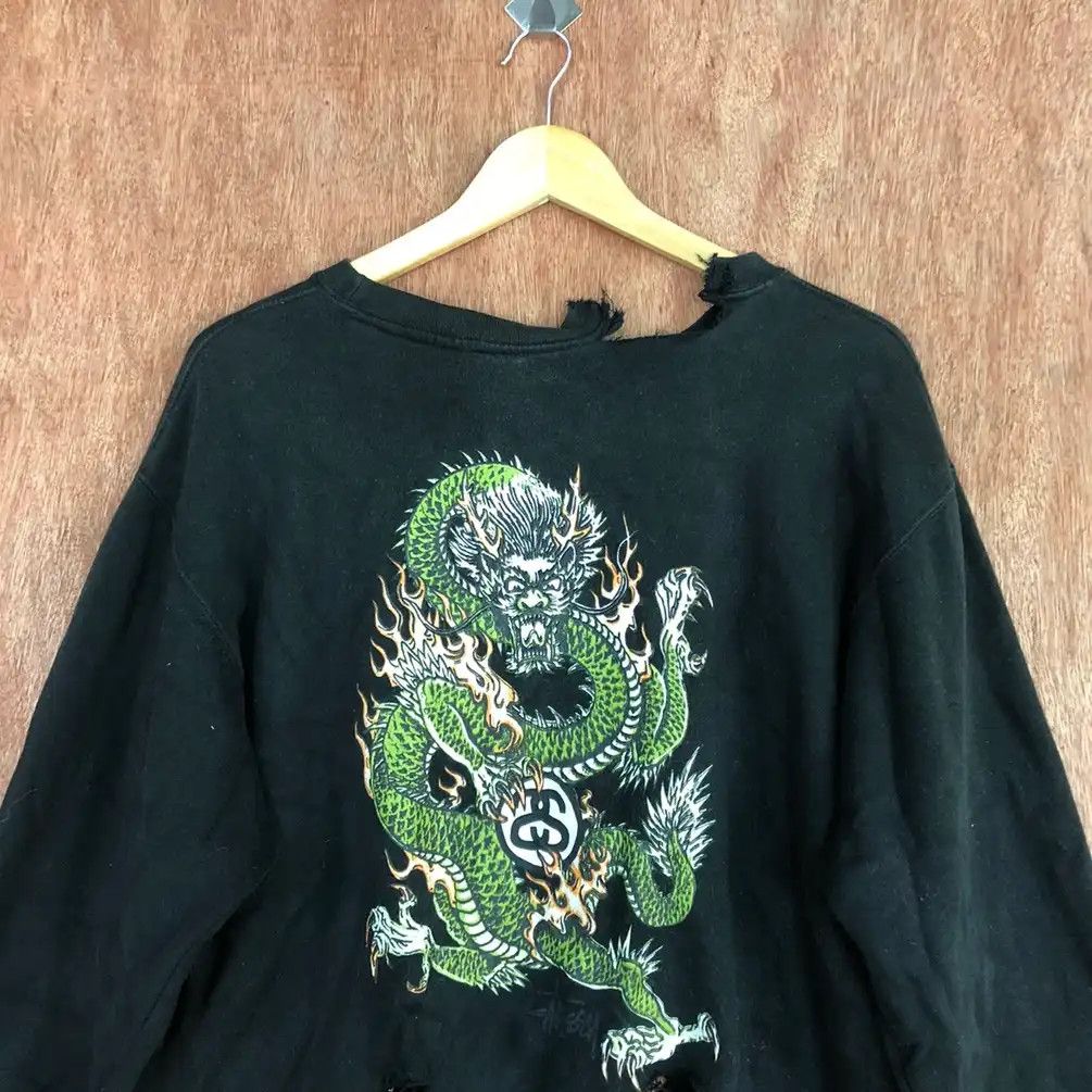 Stussy 90s Stussy Big Dragon distressed thrased Sweatshirt #H327 DL Size US M / EU 48-50 / 2 - 2 Thumbnail