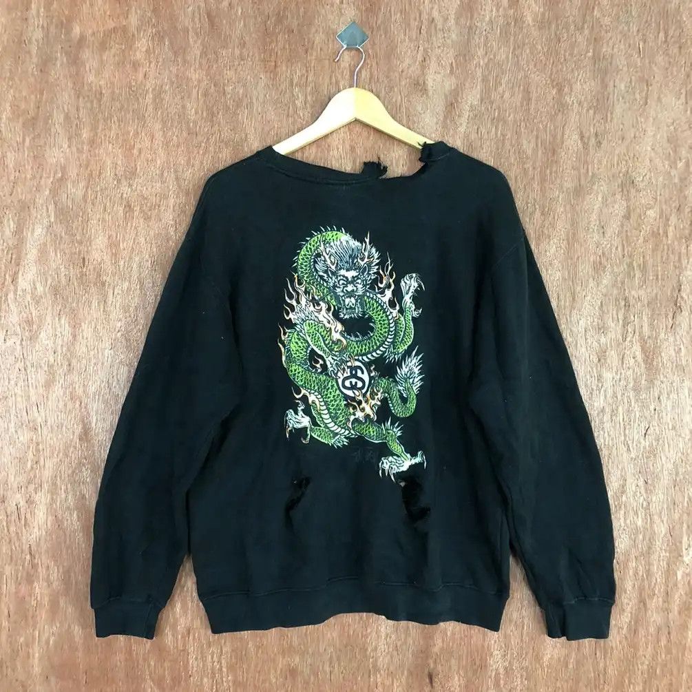 Stussy 90s Stussy Big Dragon distressed thrased Sweatshirt #H327 DL Size US M / EU 48-50 / 2 - 1 Thumbnail