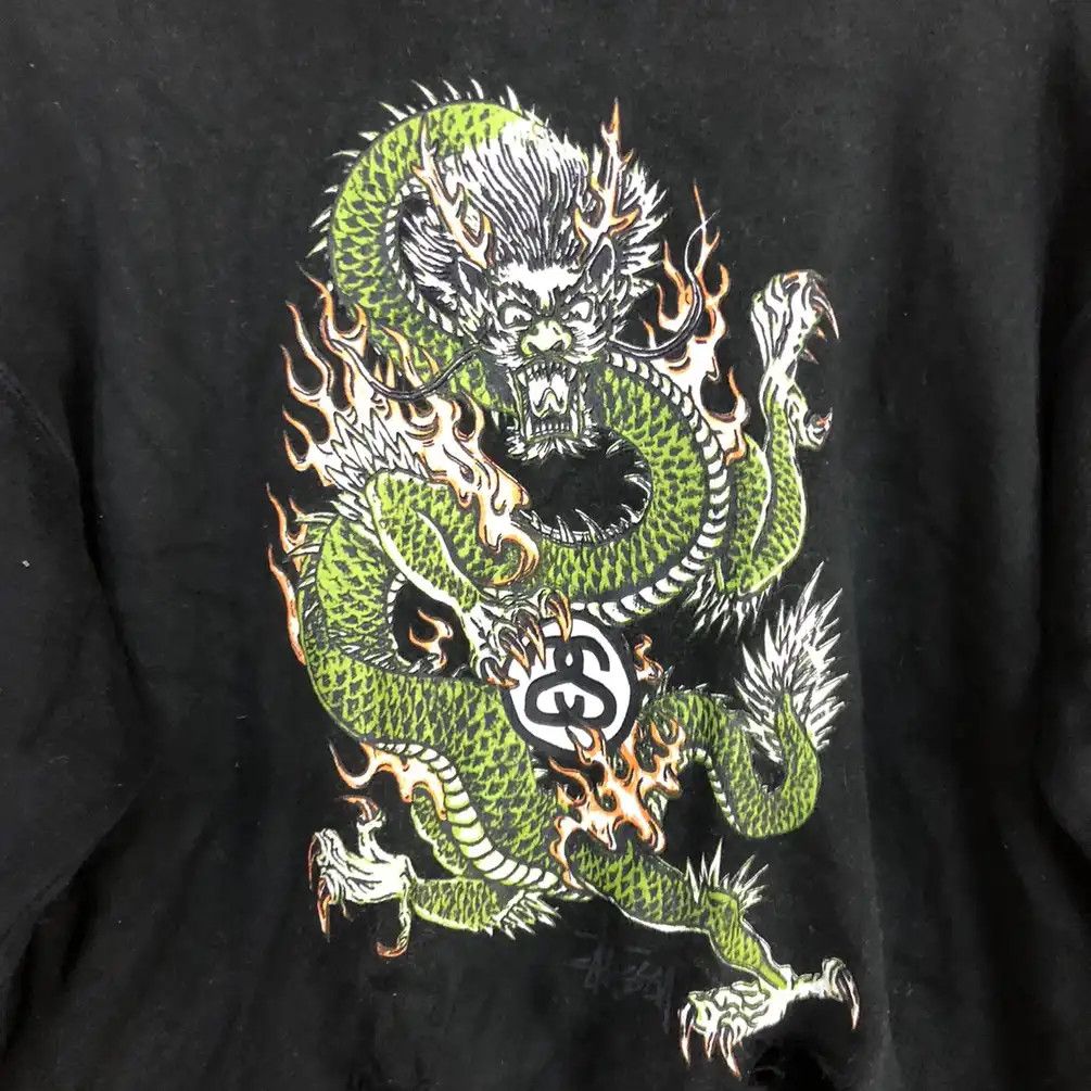 Stussy 90s Stussy Big Dragon distressed thrased Sweatshirt #H327 DL Size US M / EU 48-50 / 2 - 4 Thumbnail