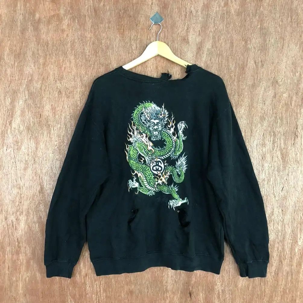 Stussy 90s Stussy Big Dragon distressed thrased Sweatshirt #H327 DL Size US M / EU 48-50 / 2 - 3 Thumbnail
