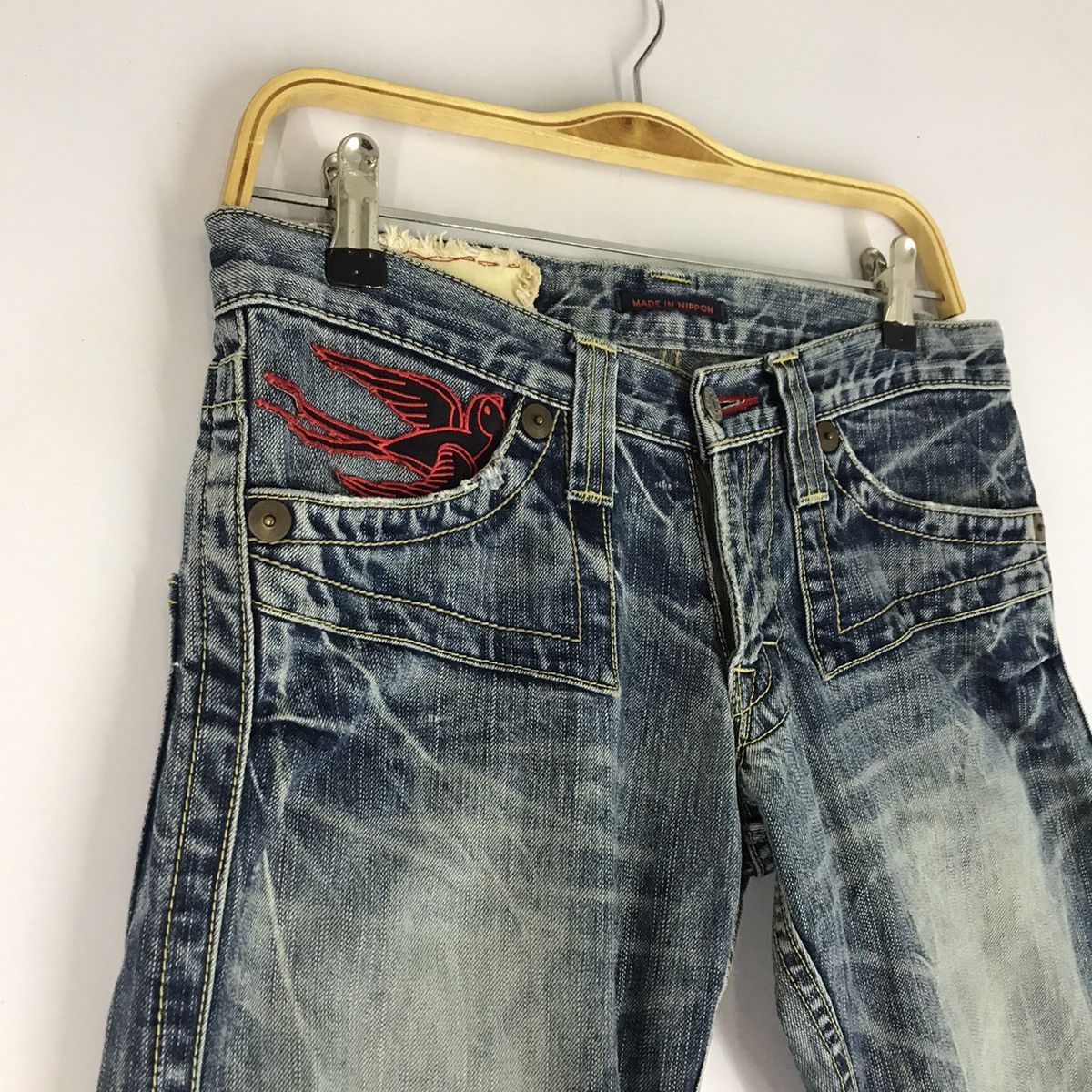 Other Blue Way Japan Bootcut Denim distressed Pant jeans Size US 30 / EU 46 - 6 Thumbnail