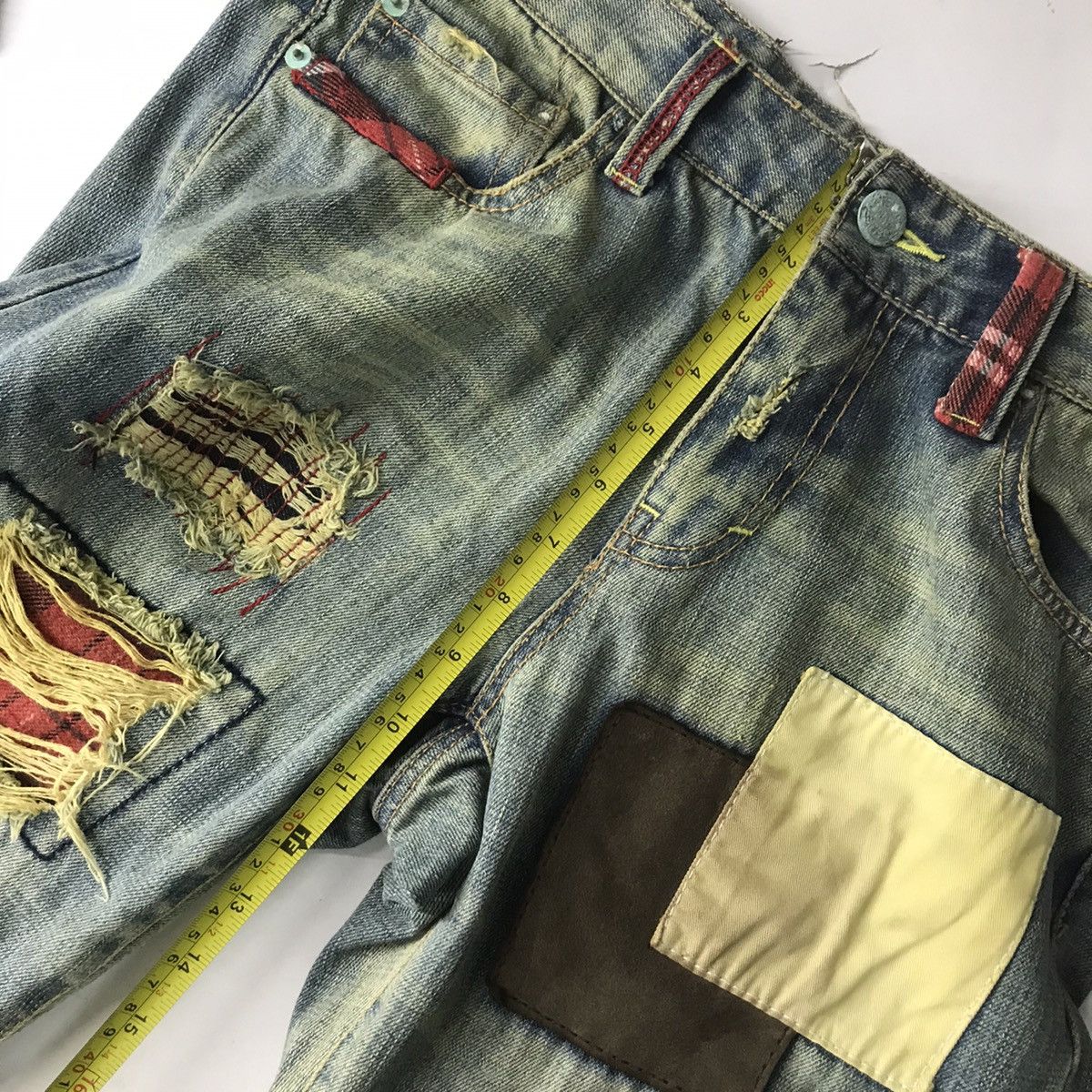 Japanese Brand × Vintage RUSTY PATCHWORK🔥BAD JAPANESE BAGGY DISTRESSED DENIM PANTS Size US 30 / EU 46 - 10 Thumbnail