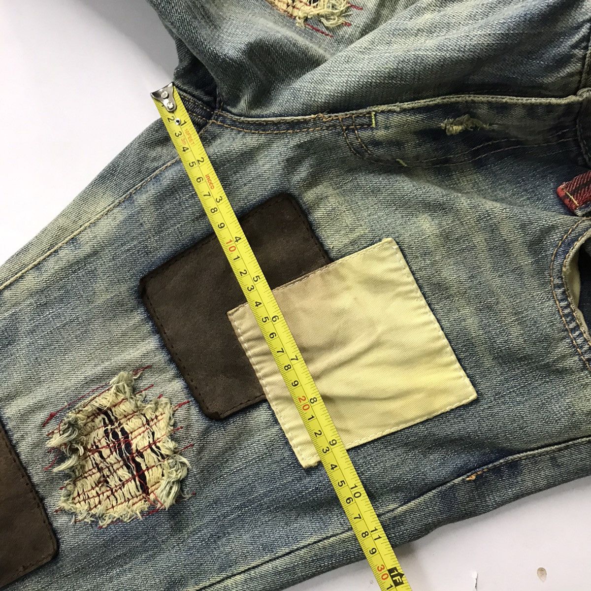 Japanese Brand × Vintage RUSTY PATCHWORK🔥BAD JAPANESE BAGGY DISTRESSED DENIM PANTS Size US 30 / EU 46 - 11 Thumbnail