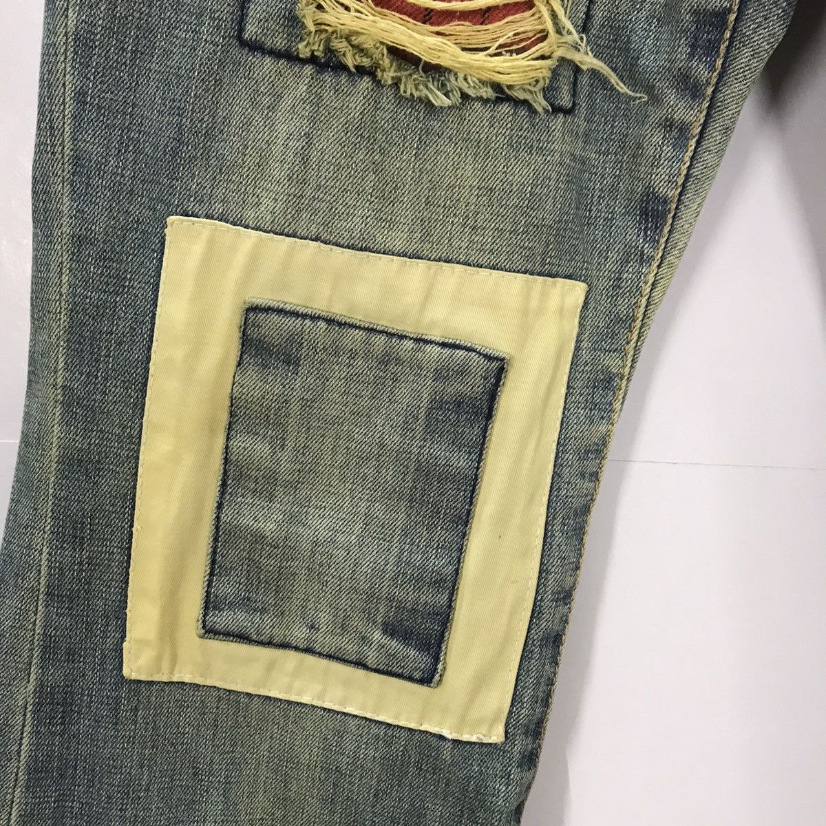Japanese Brand × Vintage RUSTY PATCHWORK🔥BAD JAPANESE BAGGY DISTRESSED DENIM PANTS Size US 30 / EU 46 - 4 Thumbnail