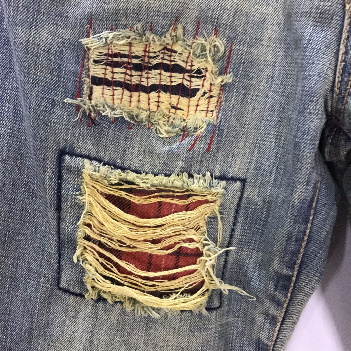 Japanese Brand × Vintage RUSTY PATCHWORK🔥BAD JAPANESE BAGGY DISTRESSED DENIM PANTS Size US 30 / EU 46 - 5 Thumbnail