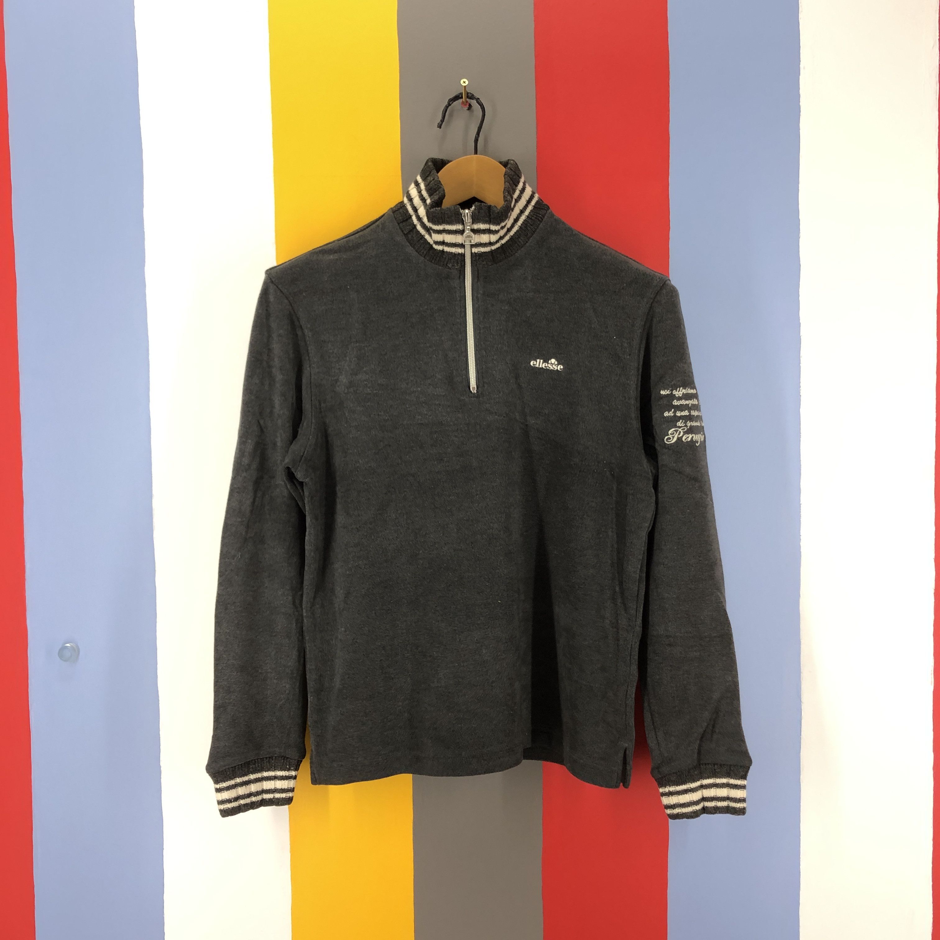 image of Ellesse Ladies Stripe Ringer Sweatshirt 0892/ah in Black, Women's (Size Small)