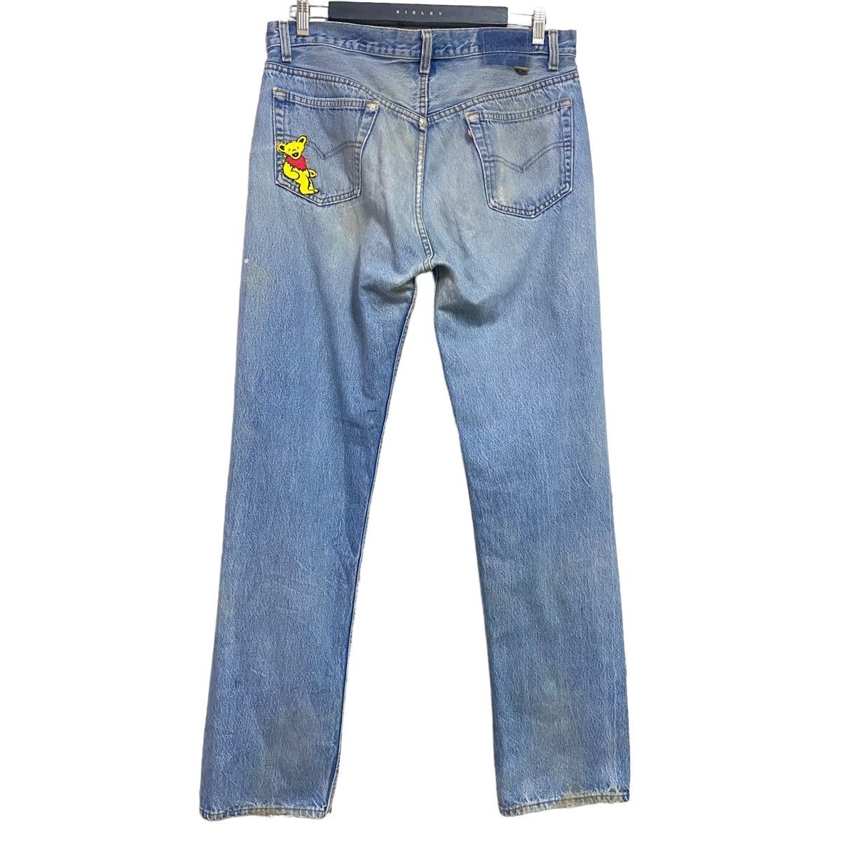 image of Vintage 80's Levis 501 Distressed Nice Grateful Dead Jeans in Blue, Men's (Size 35)