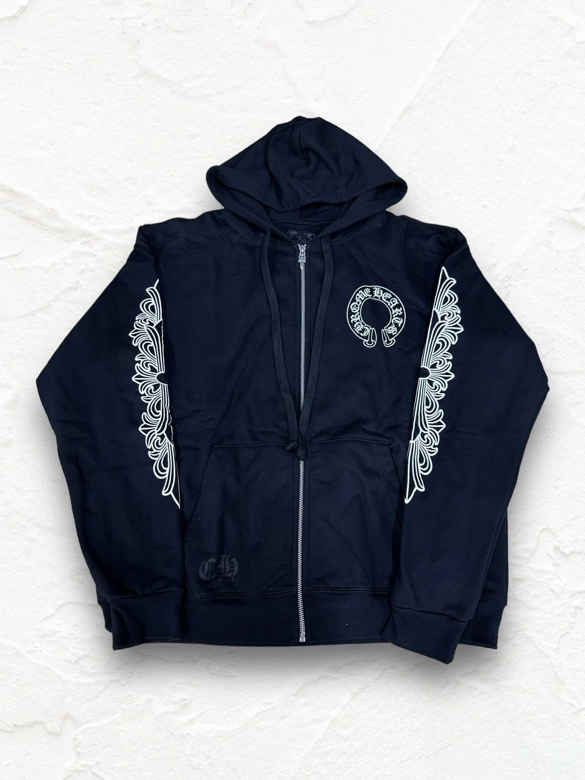 Chrome Hearts Horseshoe Floral Zip Up Hoodie | Grailed