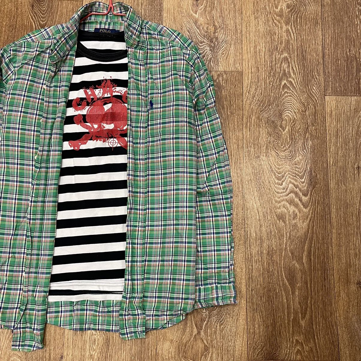 Vintage Vintage 90s Ralph Lauren Green Plaid Shirt Grunge Thrashed L Size US L / EU 52-54 / 3 - 2 Thumbnail