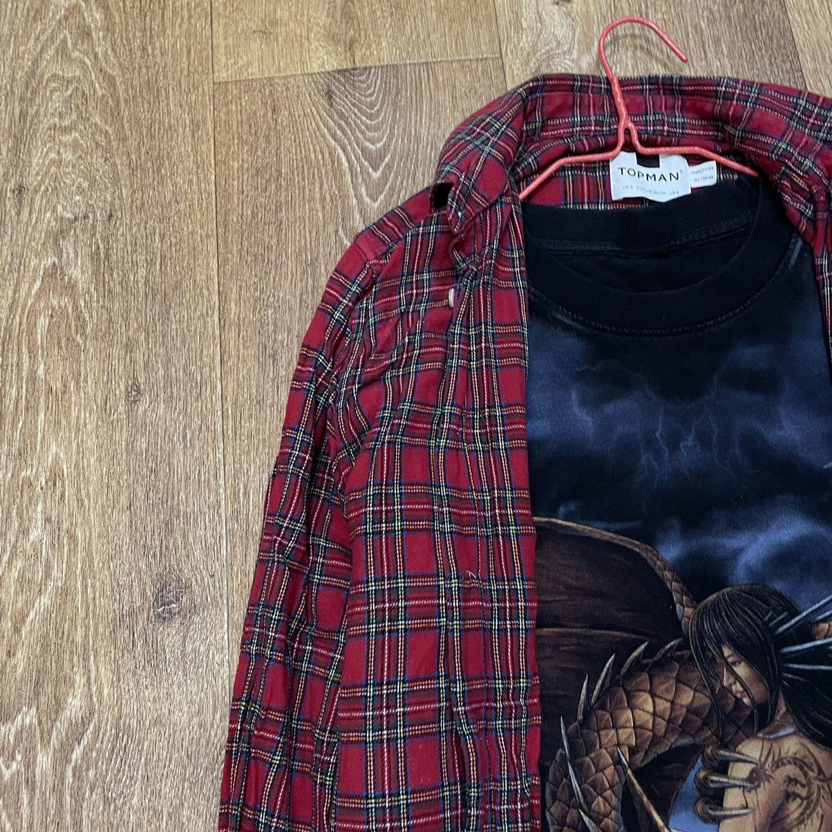 Vintage Vintage 90s Red Plaid Flannel Shirt Graphic Oversized Swag S Size US S / EU 44-46 / 1 - 4 Thumbnail