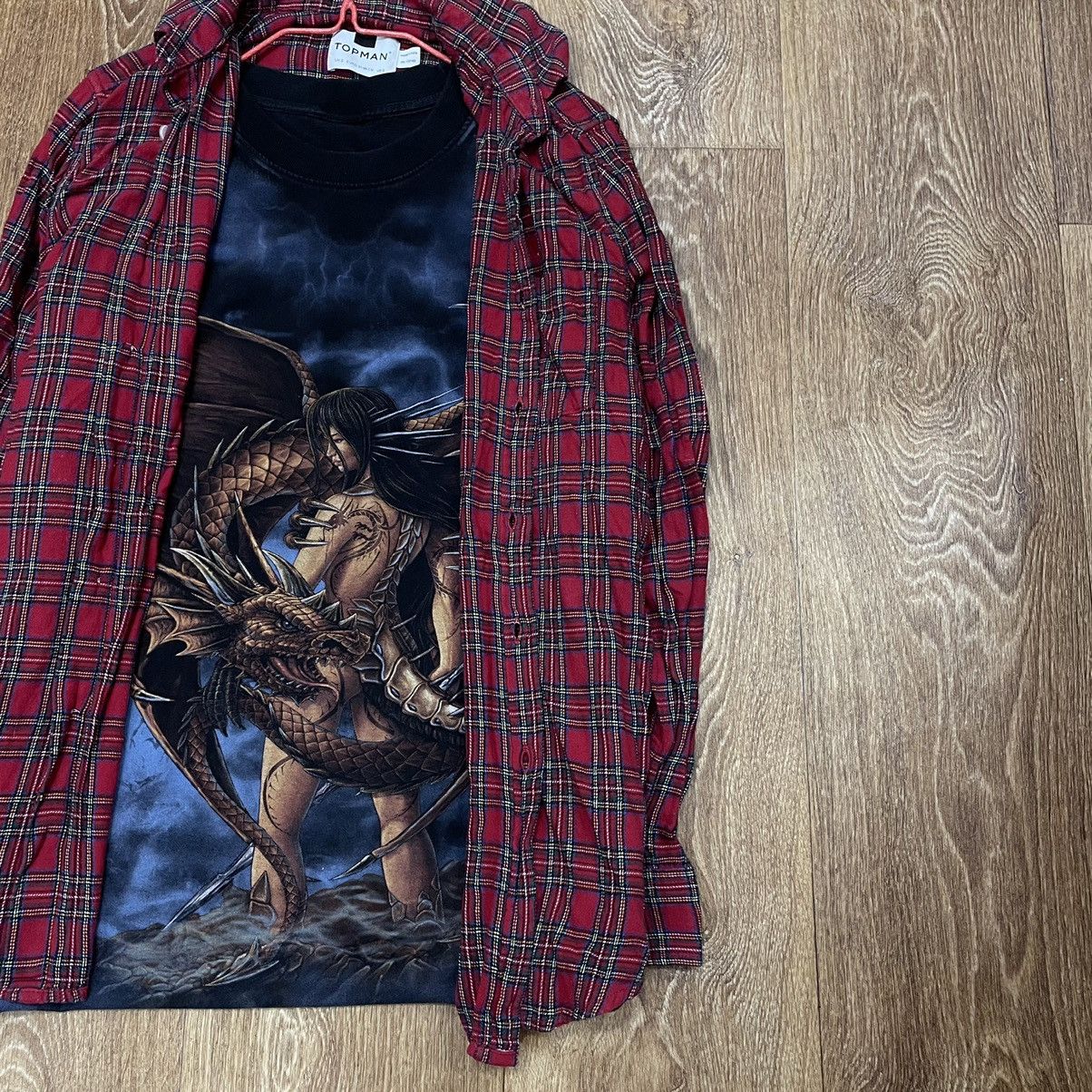 Vintage Vintage 90s Red Plaid Flannel Shirt Graphic Oversized Swag S Size US S / EU 44-46 / 1 - 2 Thumbnail