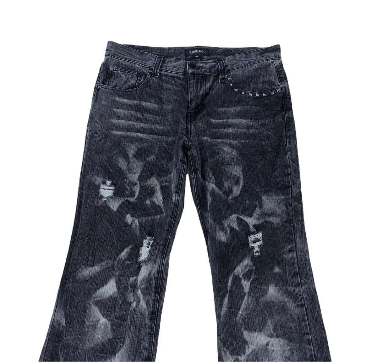 Japanese Brand 🔥Japanese Low Box “Smoke Grey” Bleach Flare Jeans Size US 32 / EU 48 - 3 Thumbnail