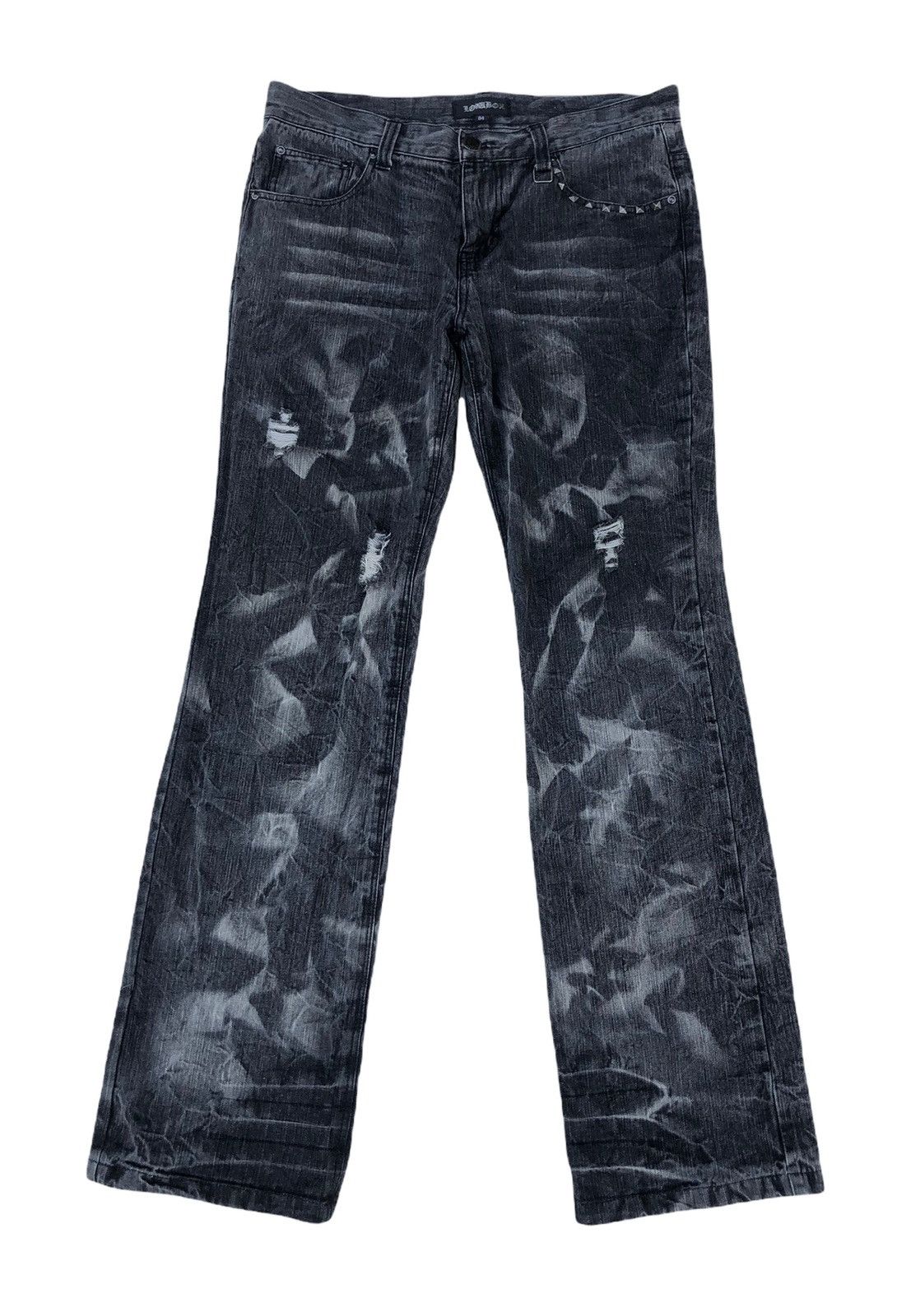 Japanese Brand 🔥Japanese Low Box “Smoke Grey” Bleach Flare Jeans Size US 32 / EU 48 - 1 Thumbnail
