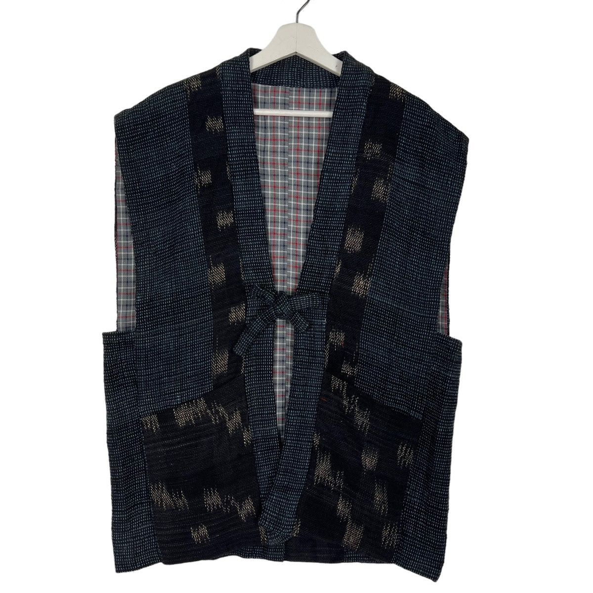 Indigo × Japanese Brand × Vintage RARE VINTAGE 60s INDIGO SASHIKO REBUILD SLEEVE LESS KIMONO Size US M / EU 48-50 / 2 - 1 Thumbnail