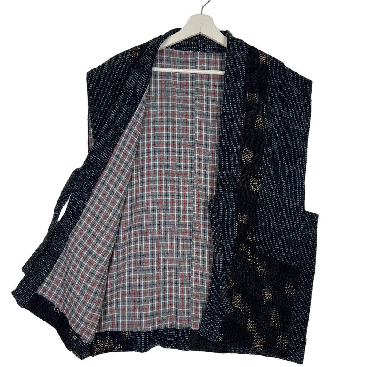 Indigo × Japanese Brand × Vintage RARE VINTAGE 60s INDIGO SASHIKO REBUILD SLEEVE LESS KIMONO Size US M / EU 48-50 / 2 - 4 Thumbnail
