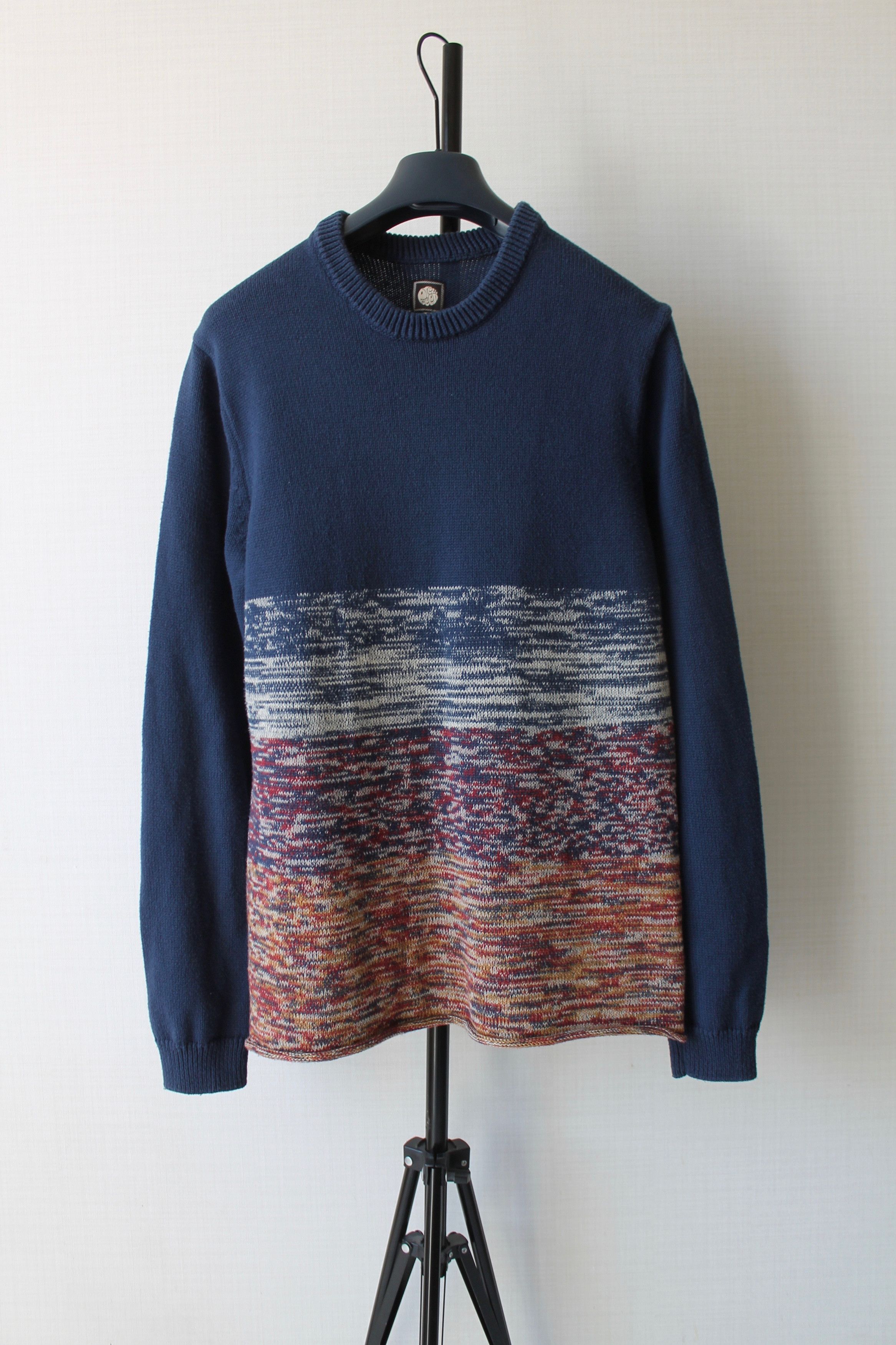 Pretty Green Pretty Green Gradient Cotton sweater Jumper Navy Blue Size US M / EU 48-50 / 2 - 1 Thumbnail