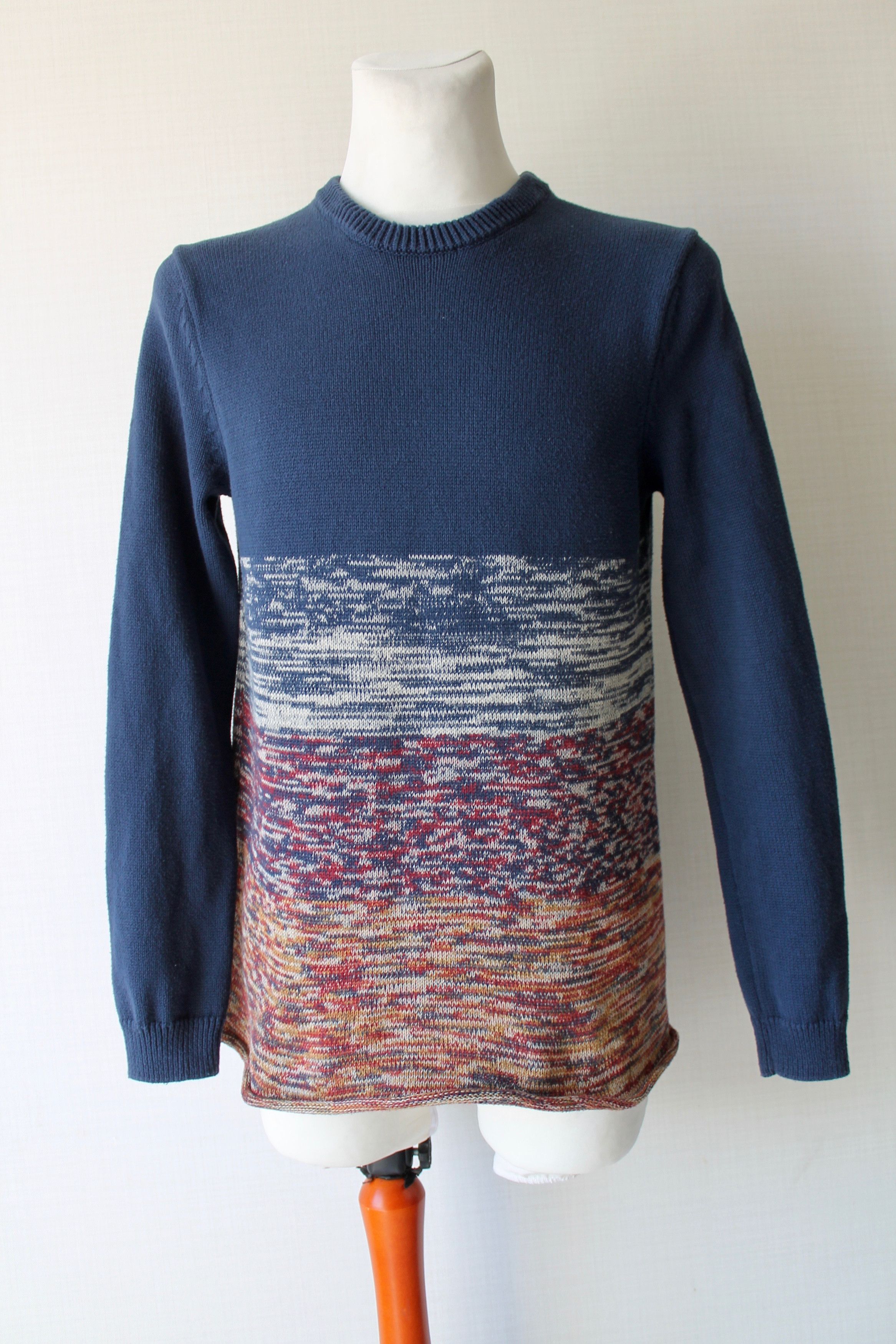 Pretty Green Pretty Green Gradient Cotton sweater Jumper Navy Blue Size US M / EU 48-50 / 2 - 5 Thumbnail