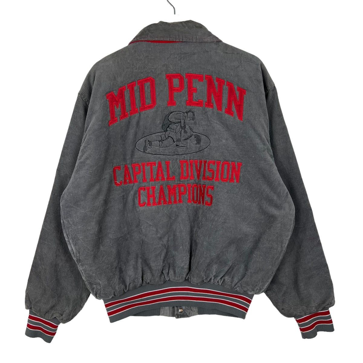 Rennoc × Vintage 🔥 RARE VINTAGE BERMUDIAN WRESTLING MID PENN CORDUROY BOMBER Size US L / EU 52-54 / 3 - 1 Thumbnail