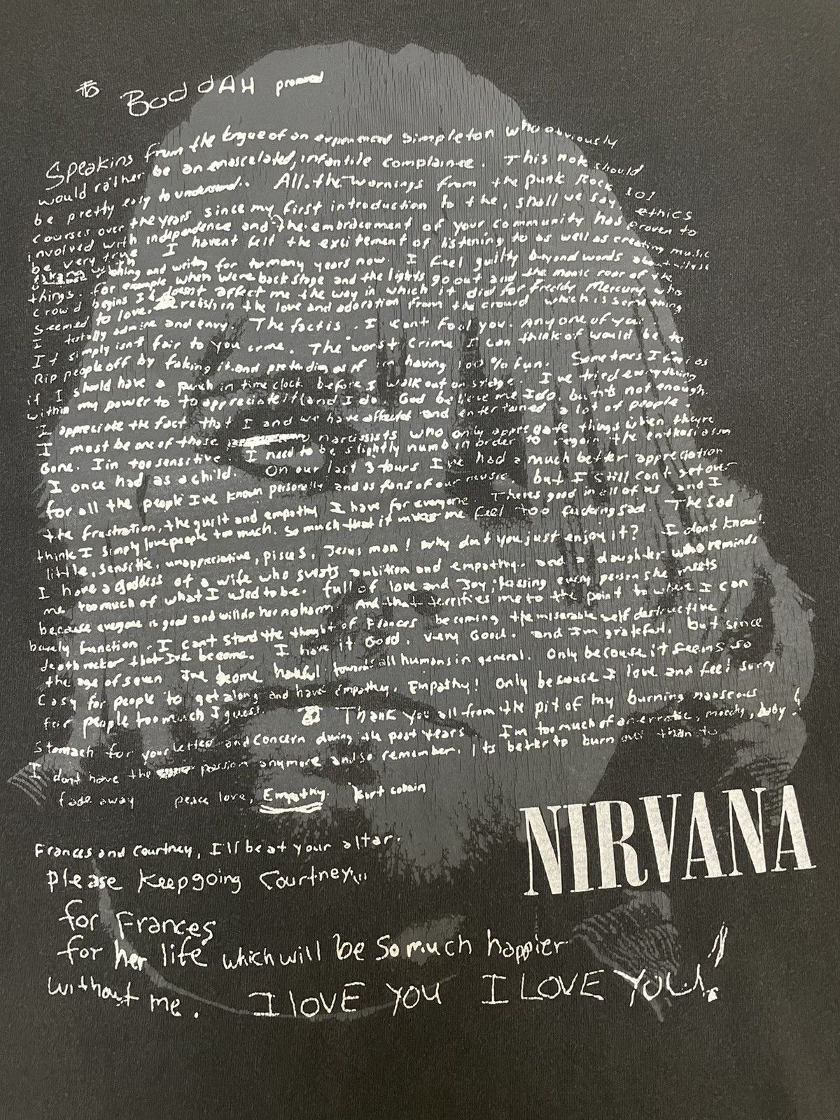 Nirvana Vintage 90s BODDAH Kurt Cobain Suicide Note Nirvana Tees Size US L / EU 52-54 / 3 - 4 Thumbnail