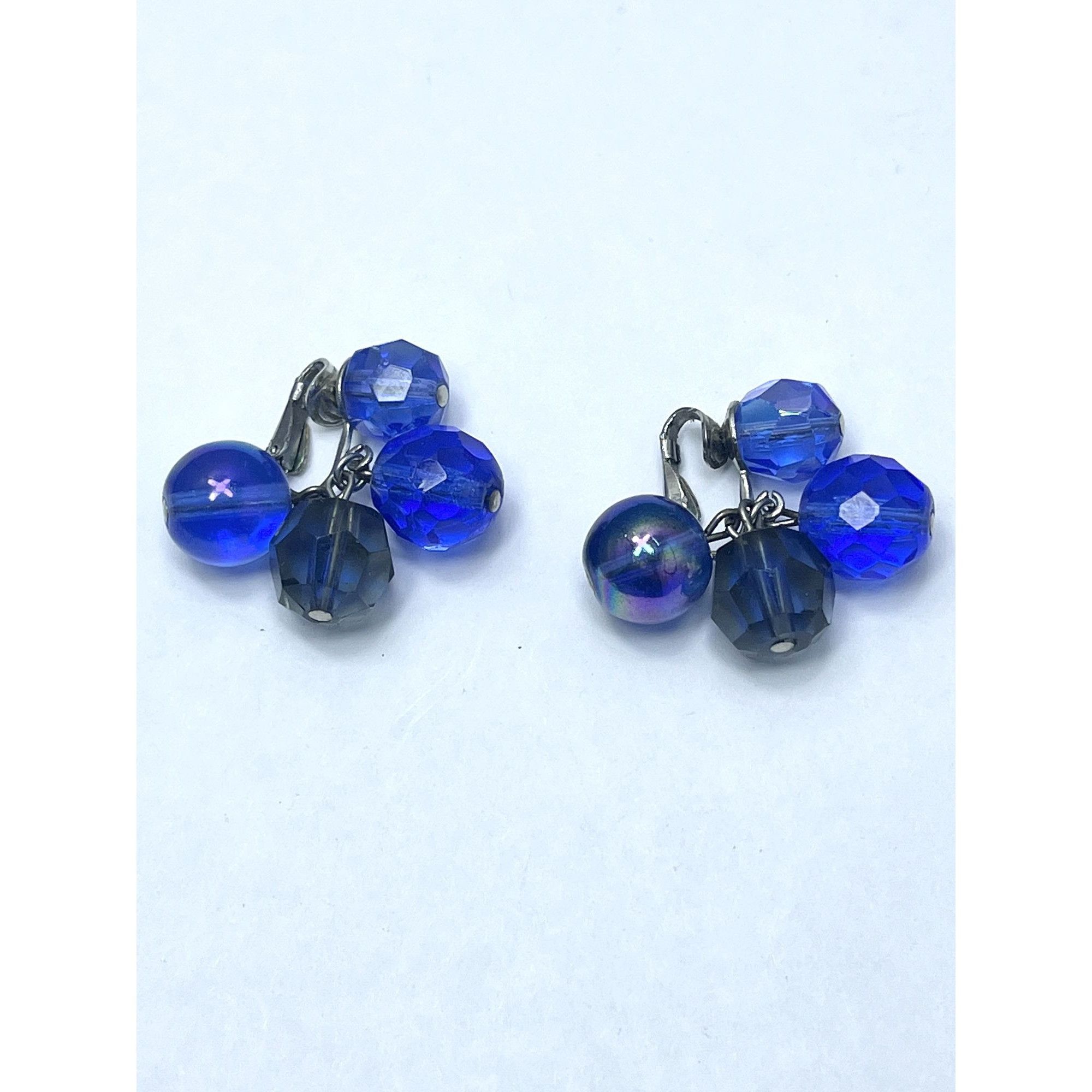 Vogue Vintage Vogue Blue Crystal Glass Earrings Size ONE SIZE - 3 Thumbnail