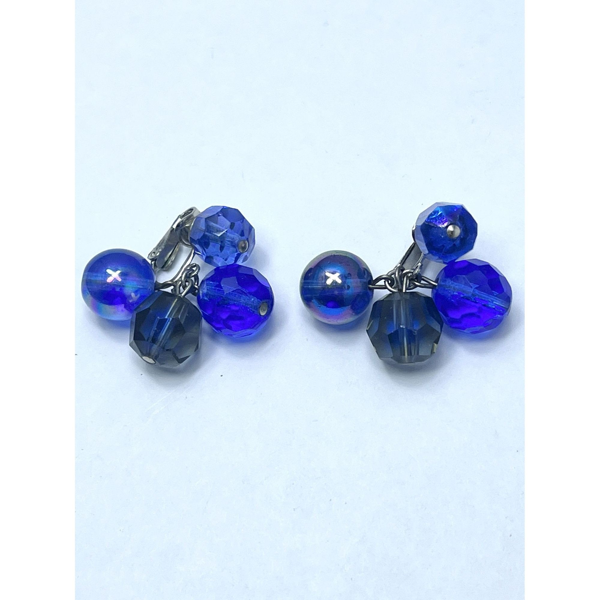 Vogue Vintage Vogue Blue Crystal Glass Earrings Size ONE SIZE - 4 Thumbnail