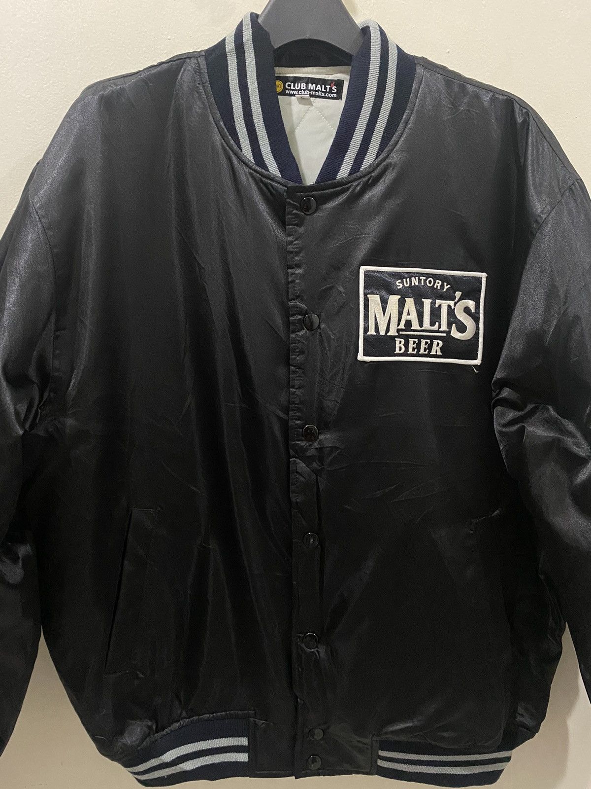 Vintage VTG Malts Beer Satin Varsity Jacket Size US L / EU 52-54 / 3 - 3 Thumbnail