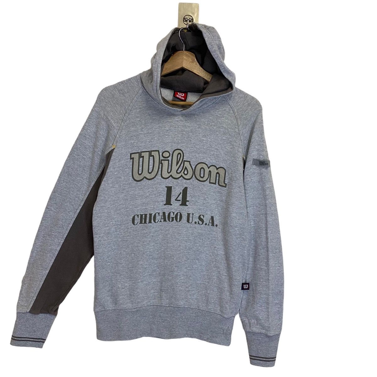 Vintage Vintage 90s Wilson 14 Chicago Usa Big Logo Crewneck Hoodie Size US S / EU 44-46 / 1 - 1 Thumbnail