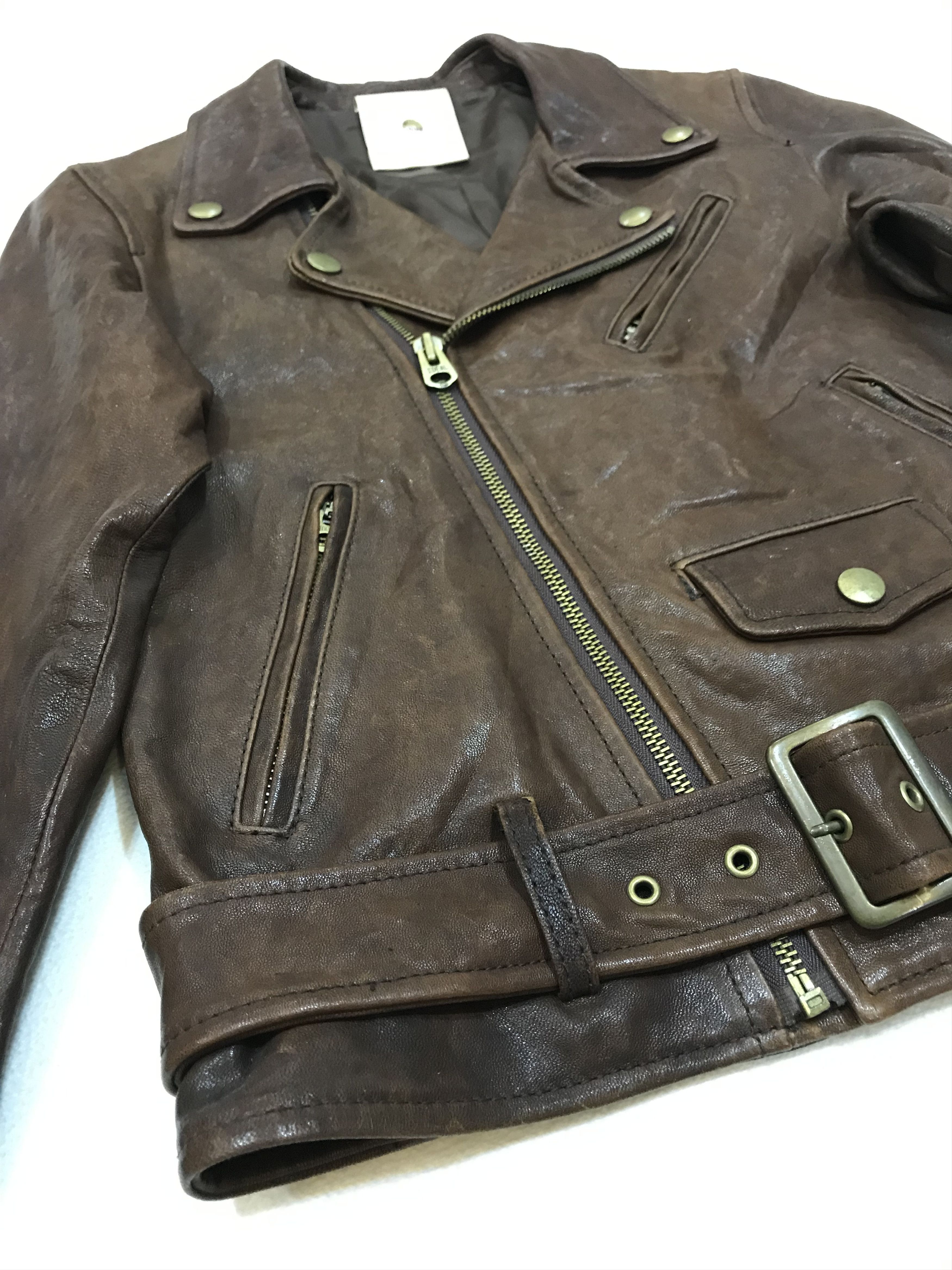 Comme des Garcons × Japanese Brand BEAUTIFUL PEOPLE $828 SHRINK LEATHER TYPE KIDS JACKET Size US XXS / EU 40 - 4 Thumbnail