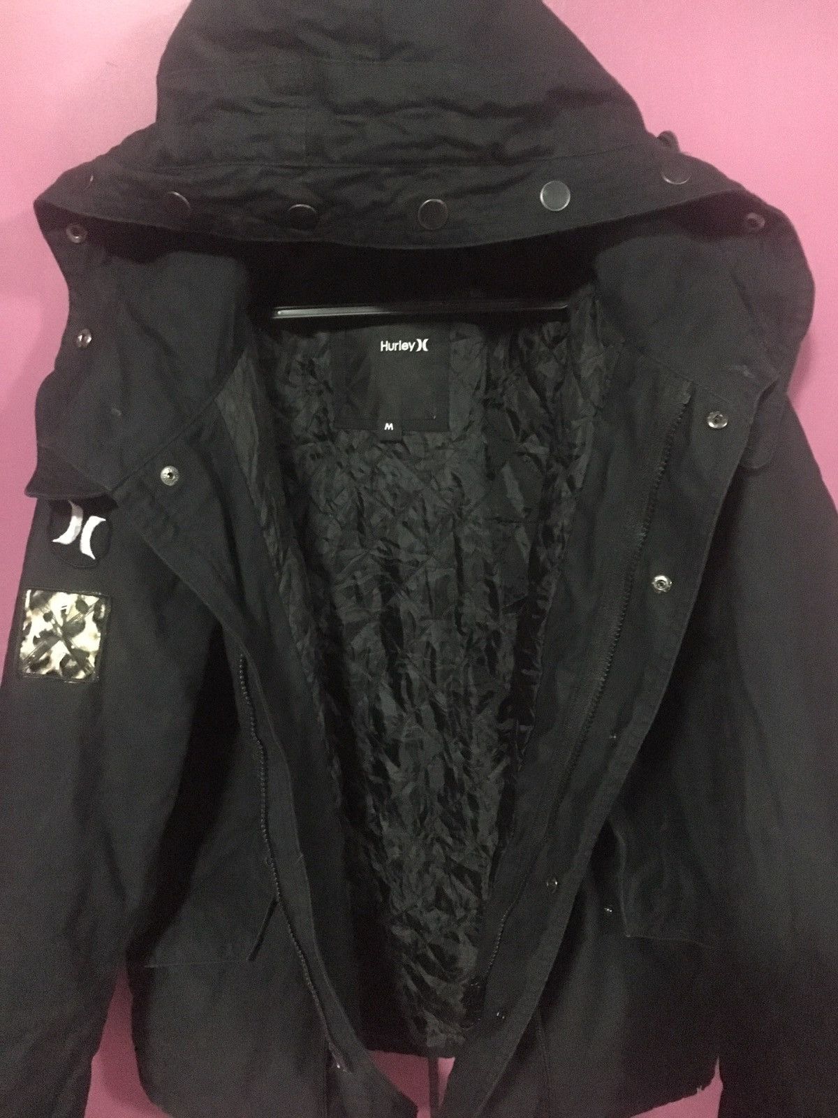 image of Hurley Black Size M Parkas Jacket Hoodies, Men's