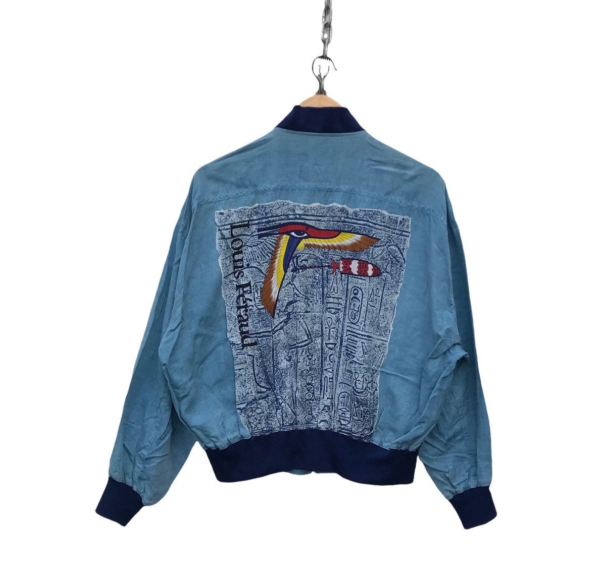 image of Louis Feraud Paris Designer Graphic Light Jacket in Blue, Men's (Size Medium)