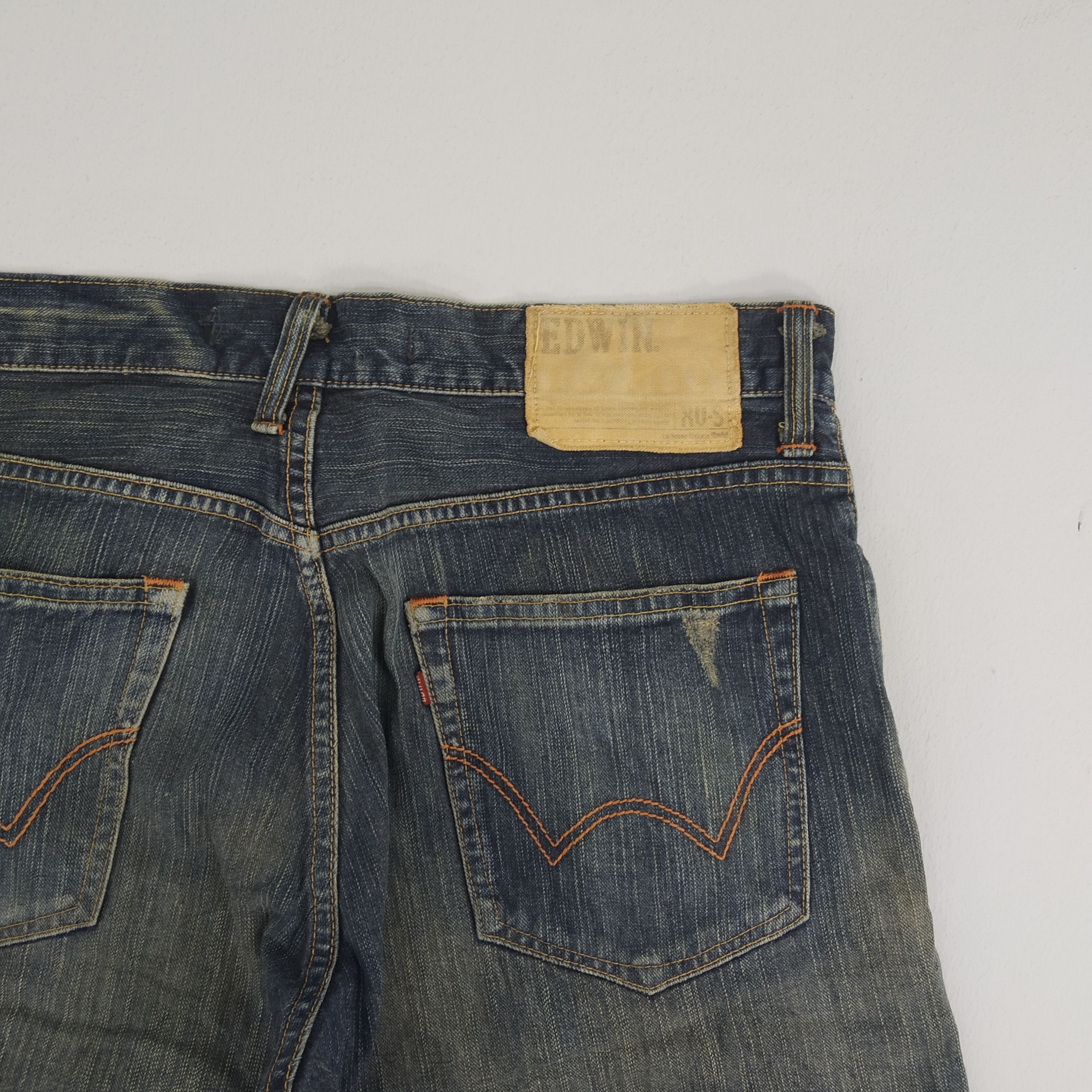 Denime Vintage Edwin Short Men Denim Jeans Ripped Boro Jeans Size US 36 / EU 52 - 7 Thumbnail