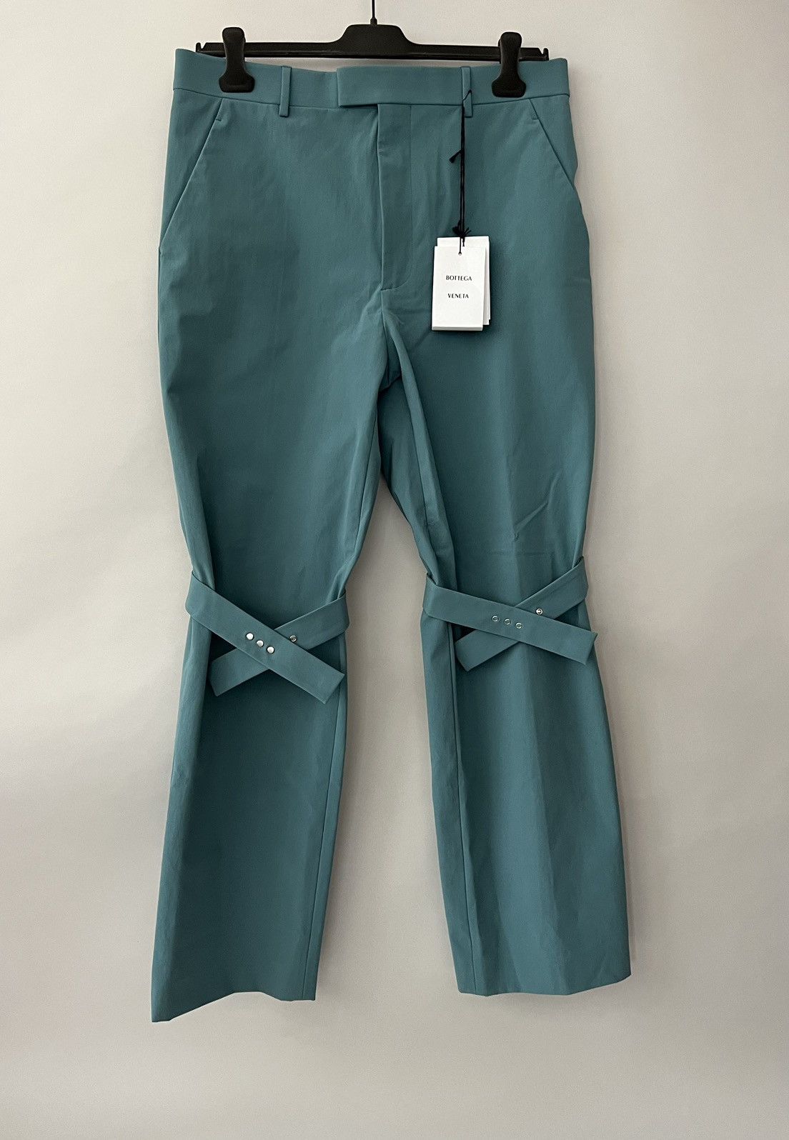 Bottega Veneta Blue Knee Strap Trousers Size US 34 / EU 50 - 4 Thumbnail